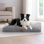 Sytopia Large Dog Bed for Extra Large Dogs Washable, Orthopedic 107cm Pet Bed, Egg-Crate Foam Big Dog Couch Bed with Removable Cover and Anti-Slip Bottom, Deluxe Waterproof Pet Crate - XL Grey