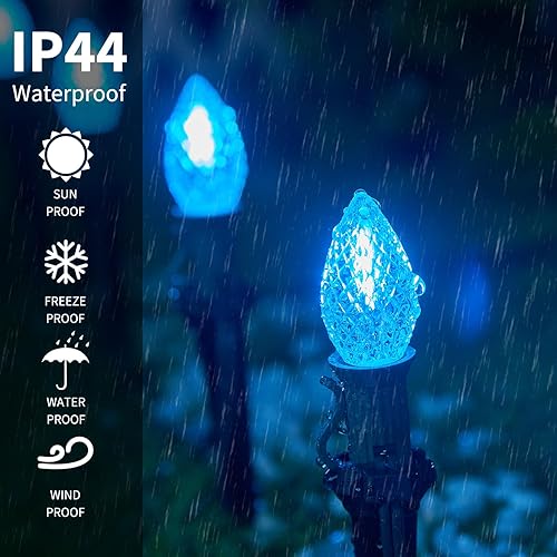 Miniatura 2 de Minetom Paquete de 25 bombillas LED C7 de Navidad, repuesto C7 luces LED de Navidad para exteriores, bombilla LED C7 inastillable para cadena de