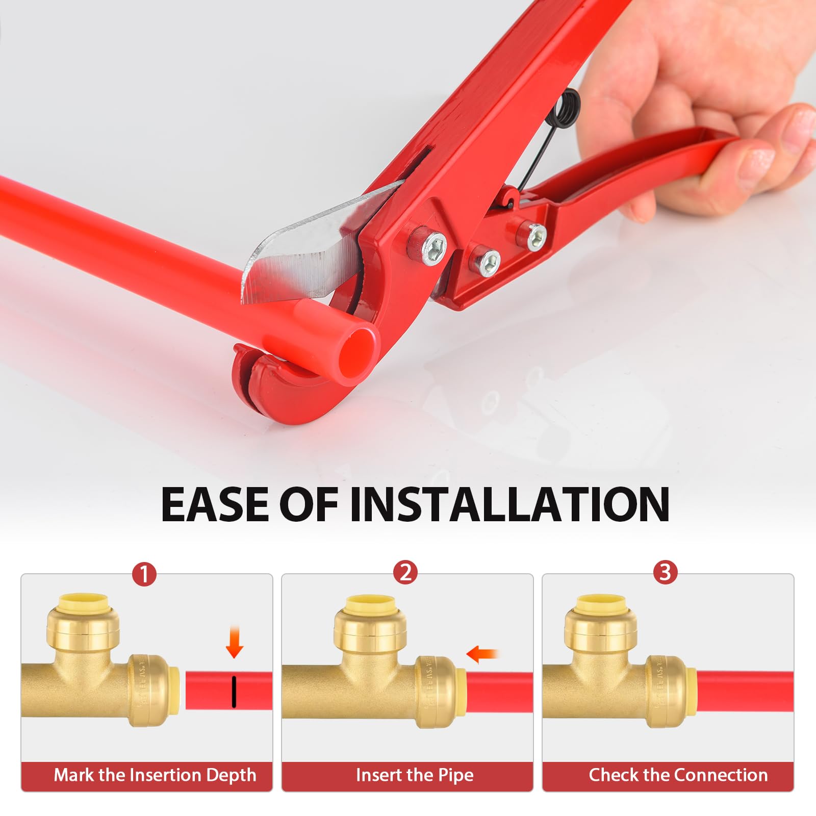 Paquete de 2 accesorios de latón EFIELD de 1/2 pulgada para conectar tubos de Pex, cobre, CPVC con un clip de herramienta de desconexión, agua potable y aplicación de calefacción hidráulica