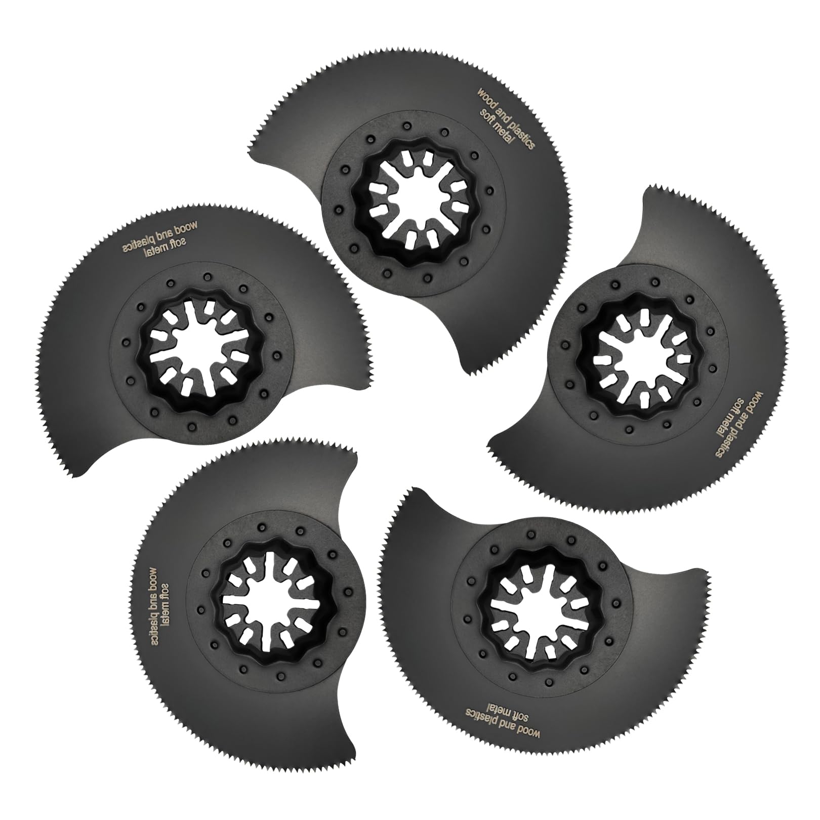 Starlock Oscillating Multitool Blades,5pcs High Carbon Steel Saw Blade Set,88mm Quick Release Metal Wood Power Oscillating Multi Tool Blade Compatible with Starlock Multi-Tool,Dewalt,Makita,Fein
