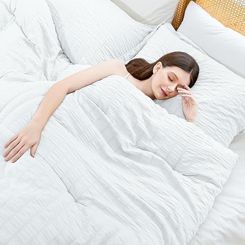 Miniatura 6 de Cosybay Juego de edredón tamaño individual  Juego de edredón de 2 piezas de sirsaca de plumón blanco alternativo para todas las estaciones, 1