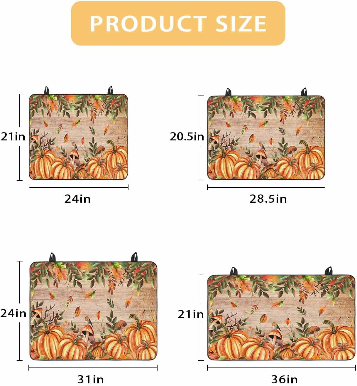 Fall Stove Cover for Electric Stove, Mushroom Cute Hedgehog Pumpkin Maple Leaves Stove Top Cover for Glass Top, Heat Resistant Rubber Mat Foldable Cooktop Cover Top Protector, 24"x21"