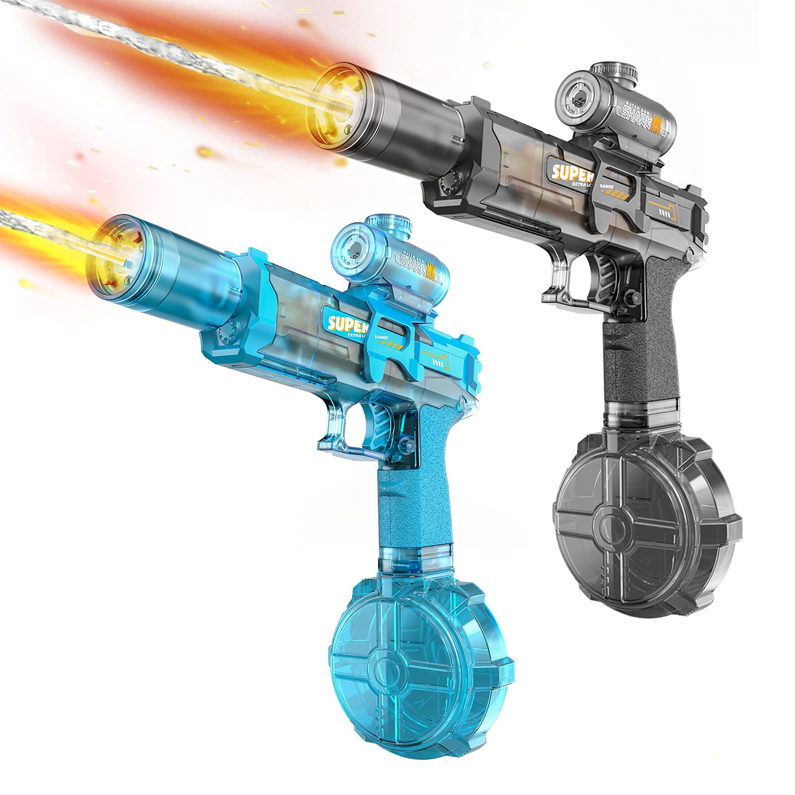 UROINT Elektrisch Wasserpistole für Kinder, Elektrische Wasser Pistole mit großer Reichweite, Spritzpistolen Water Gun mit LED-Licht Spielzeug für Erwachsene Jungen Mädchen