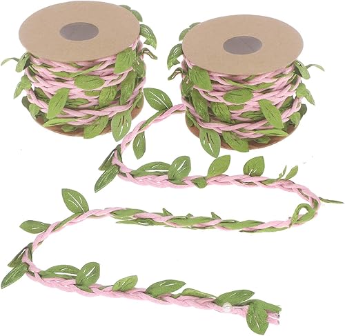 Soleebee 2 rollos de vid artificial de 5.5 yardas, follaje falso, hiedra, hojas verdes, guirnalda perfecta para decoración de vid para manualidades,