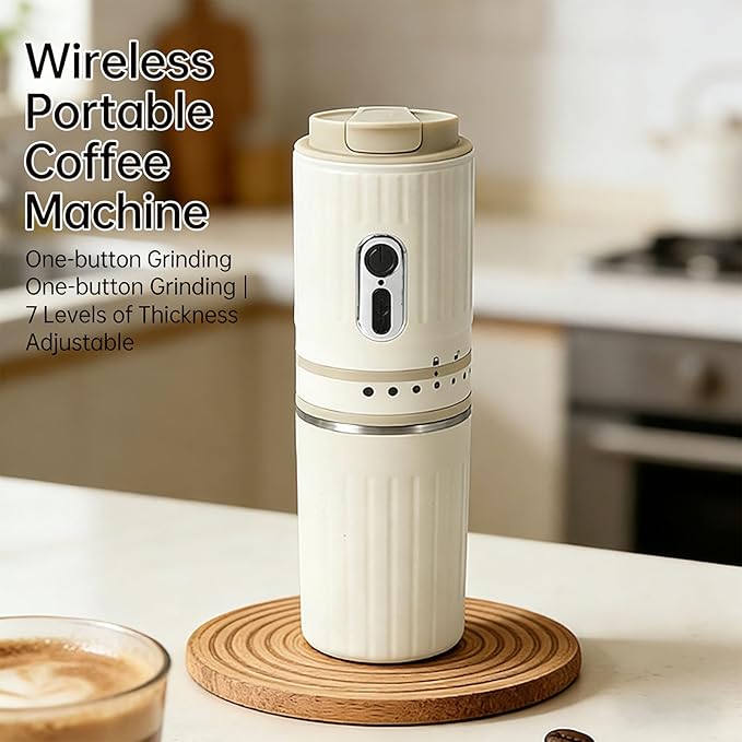 Cafetera Portátil 2 en 1 con Molinillo Integrado y Diseño Desmontable miniatura 4