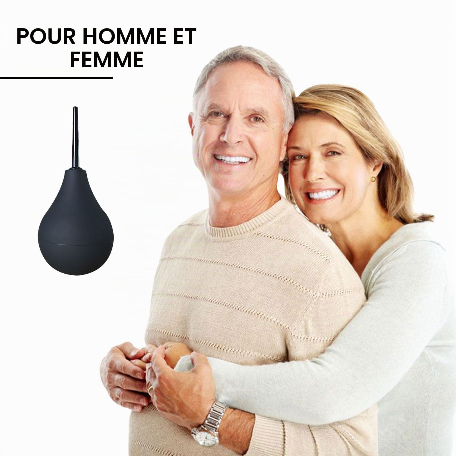 SKHAOVS Enema Bulb 160ml Poire de Lavement Intime Femme Homme Nettoyage Kit De Douche avec 2 Buses En Silicone Amovibles 1 Brosse De Nettoyage