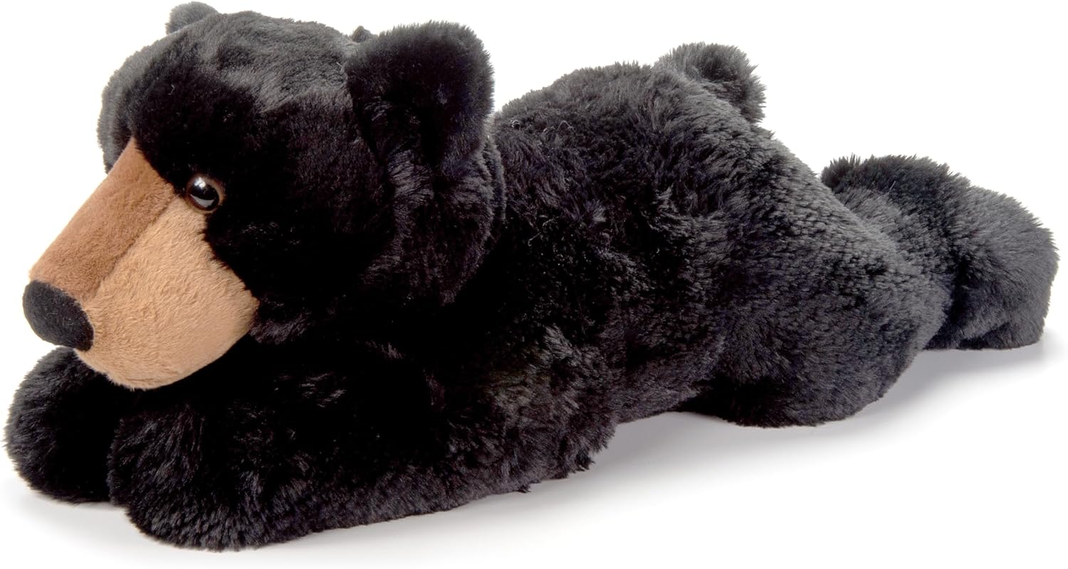 The Petting Zoo Black Bear Stuffed Animal Plushie, Gifts for Kids, Wildlife Animals, Floppy Black Bear Plush Toy, 24 inches