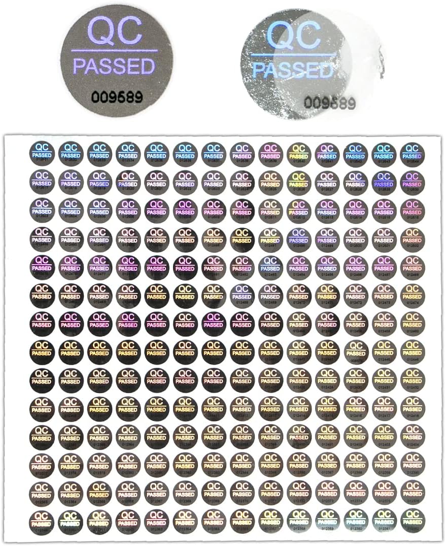 dose not apply 1500pcs Silver High Security Seals Tamper Evident Sticker Warranty Void QC Passed Labels Hologram Stickers with Unique Serial Numbering 0.4Inch