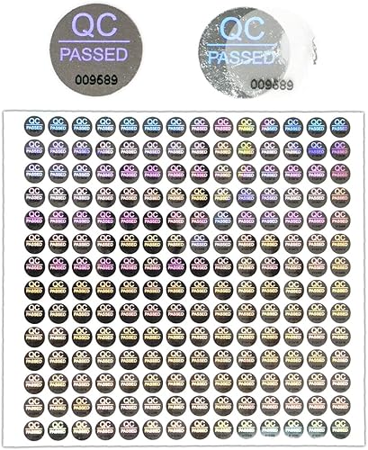 GQYH - 1500 sellos plateados de alta seguridad a prueba de manipulaciones, etiquetas de holograma con numeración de serie única de 0.4 pulgadas, GQYH