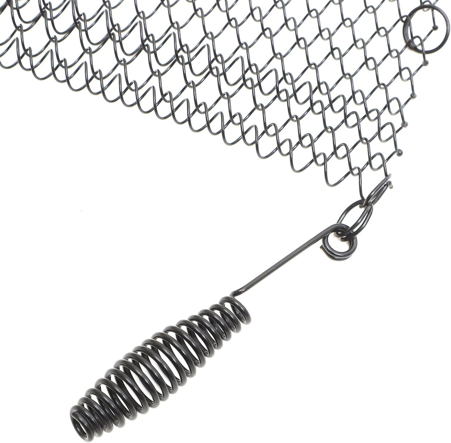 jojofuny 2pcs Metal Mesh Fireplace Curtains Xin Heat-Resistant Iron Spark Protection Panels with Handles Easy Install Hearth Screen for Fire Pit Safety and Carpet Protection