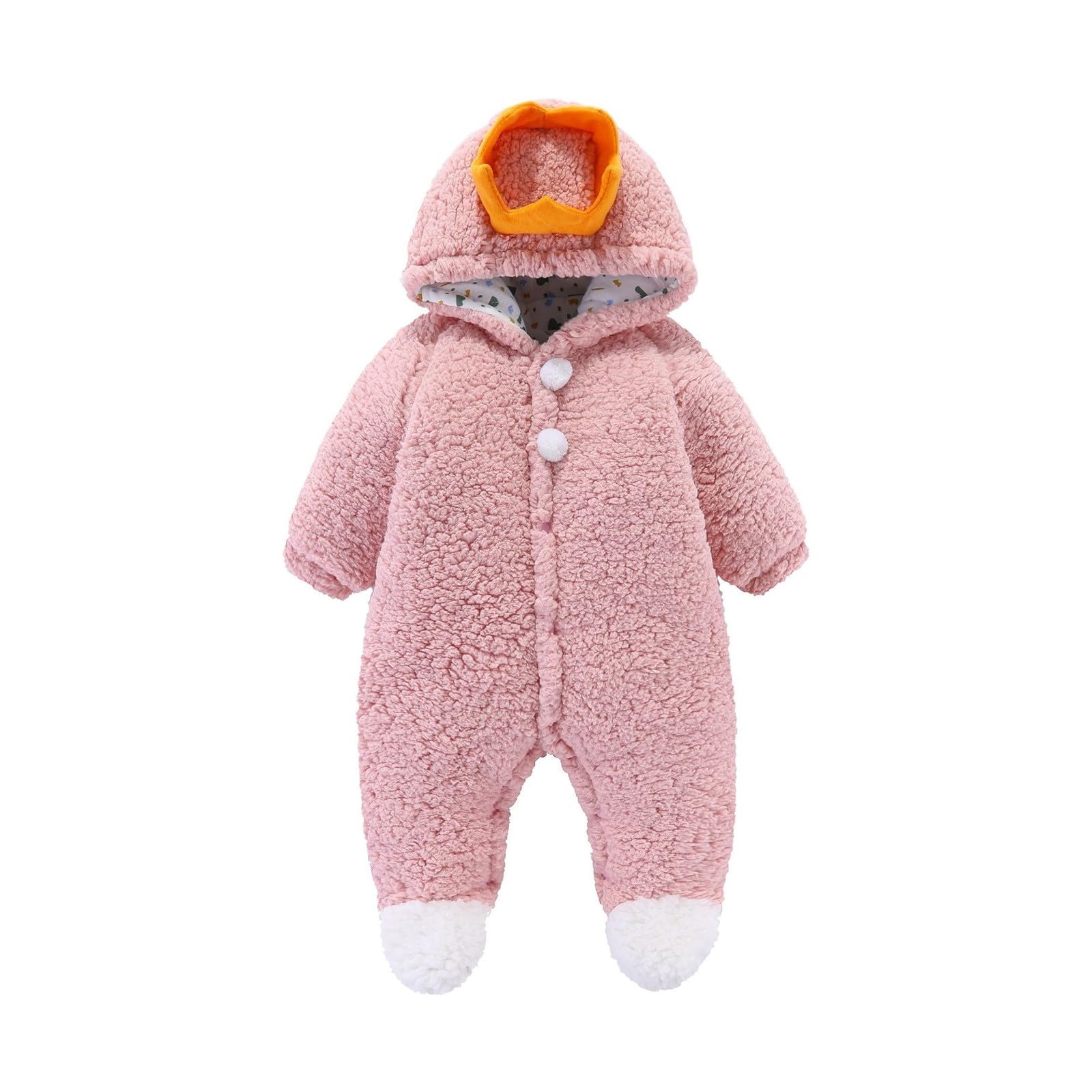 Combinaison de neige bébé avec gants et capuche en fourrure pour hiver - 3