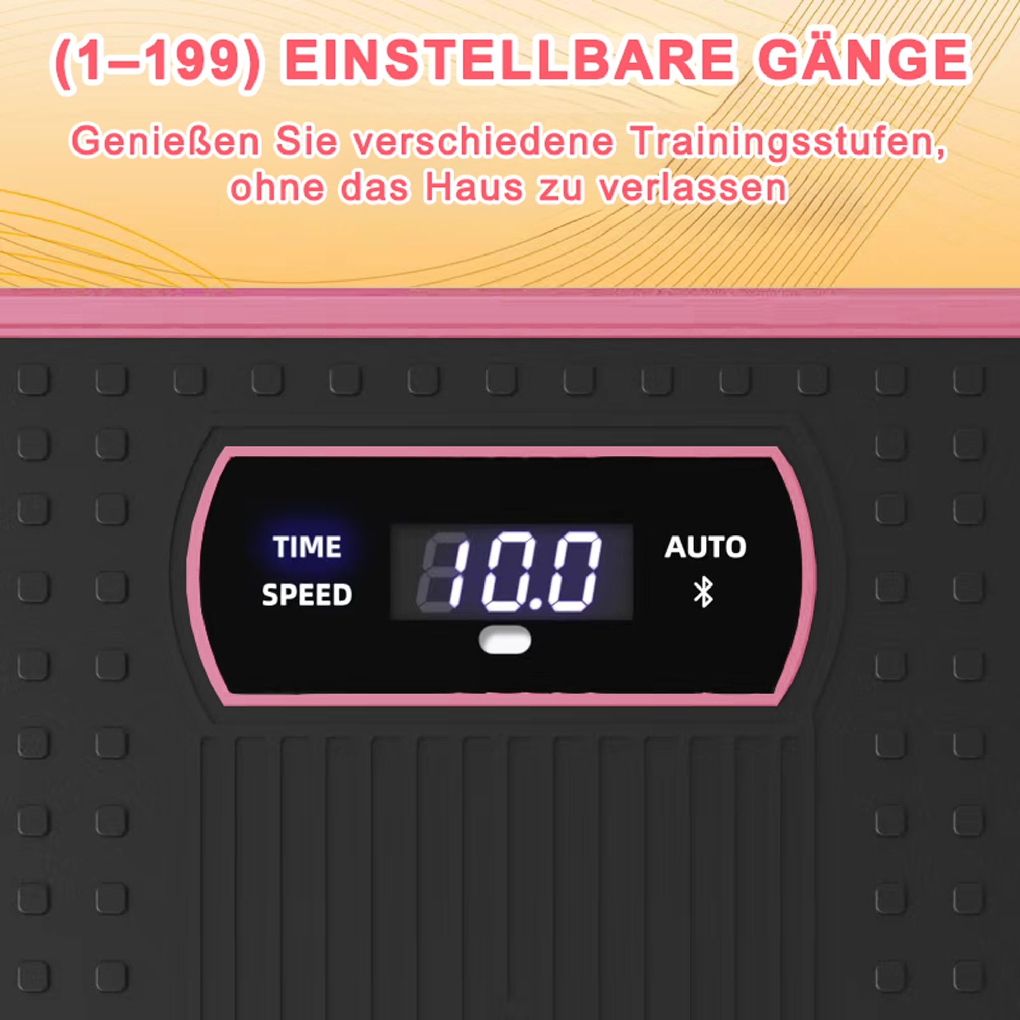 Vibrationsplatte mit BT-Musik Funktion, 1-199 Geschwindigkeitsstufen & 5 Trainingsprogramme, Schüttelplattform für Ganzkörpertraining & Muskelaufbau, Ideal für Heim-Fitnessstudio