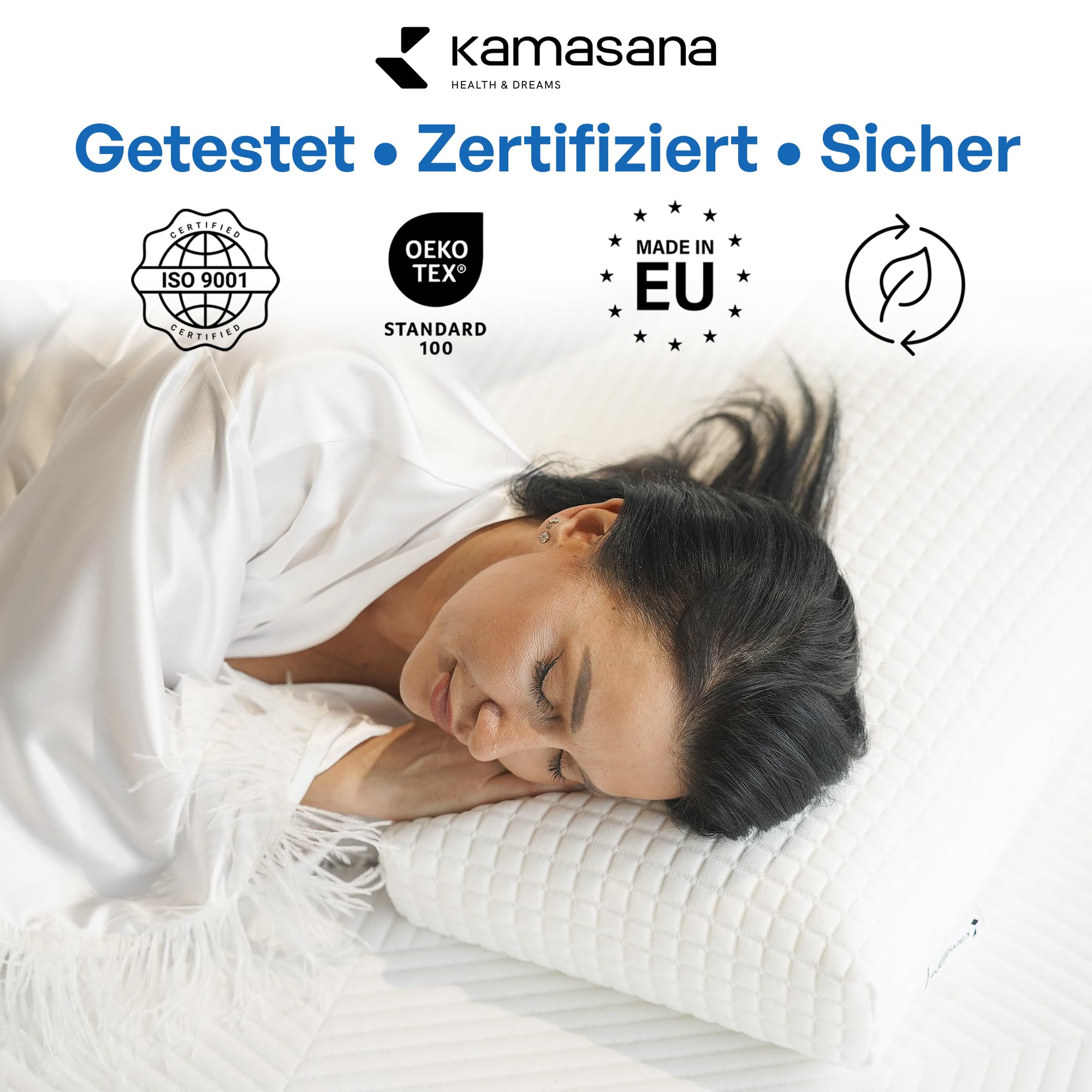 Orthopädisches Seitenschläferkissen 40x80, 16 cm hoch - Memory Foam Kopfkissen für Seitenschläfer mit weicher und Fester Seite, ergonomisches Nackenstützkissen gegen Nackenschmerzen