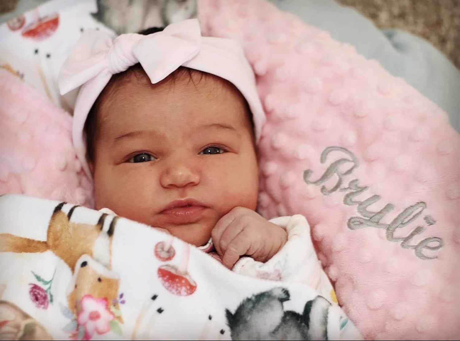 MEG ORIGINAL Baby Girl Blanket, Sweet Darlings, Woodland Animals Dual Thickness & Heavenly Soft Cuddle Stroller Blanket