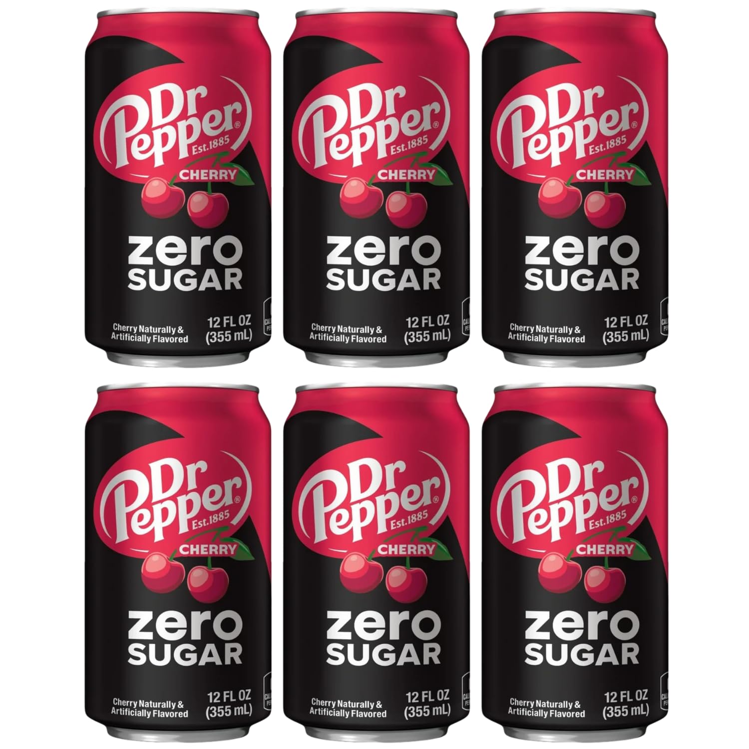 Dr Pepper Cherry Zero Sugar Soda Red & Black Cans, 355ml Cans (Pack of 6) | Bold & Refreshing Cherry Flavor | Zero Sugar | (Imported-USA)-picture-12