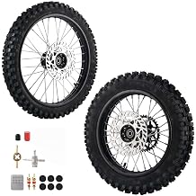 90/100-143.00x14 Rear Wheel Tire 70/100-172.75x17 Front Wheel Tire With 15mm Inner Bearing 190mm Brake Disc Rotor Chain Sprockets for Dirt Pit Bike Motocross Off Road 15mm Bearing Bore
