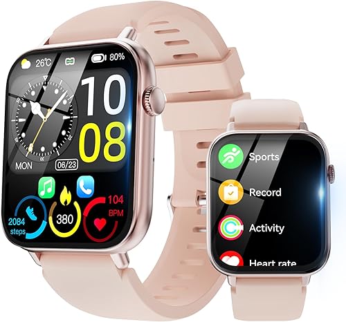 Vista 8 de Reloj inteligente para hombres y mujeres, contestar/hacer llamadas, monitor de fitness HD de 1.85 pulgadas con frecuencia cardíaca 24/7 y monitor