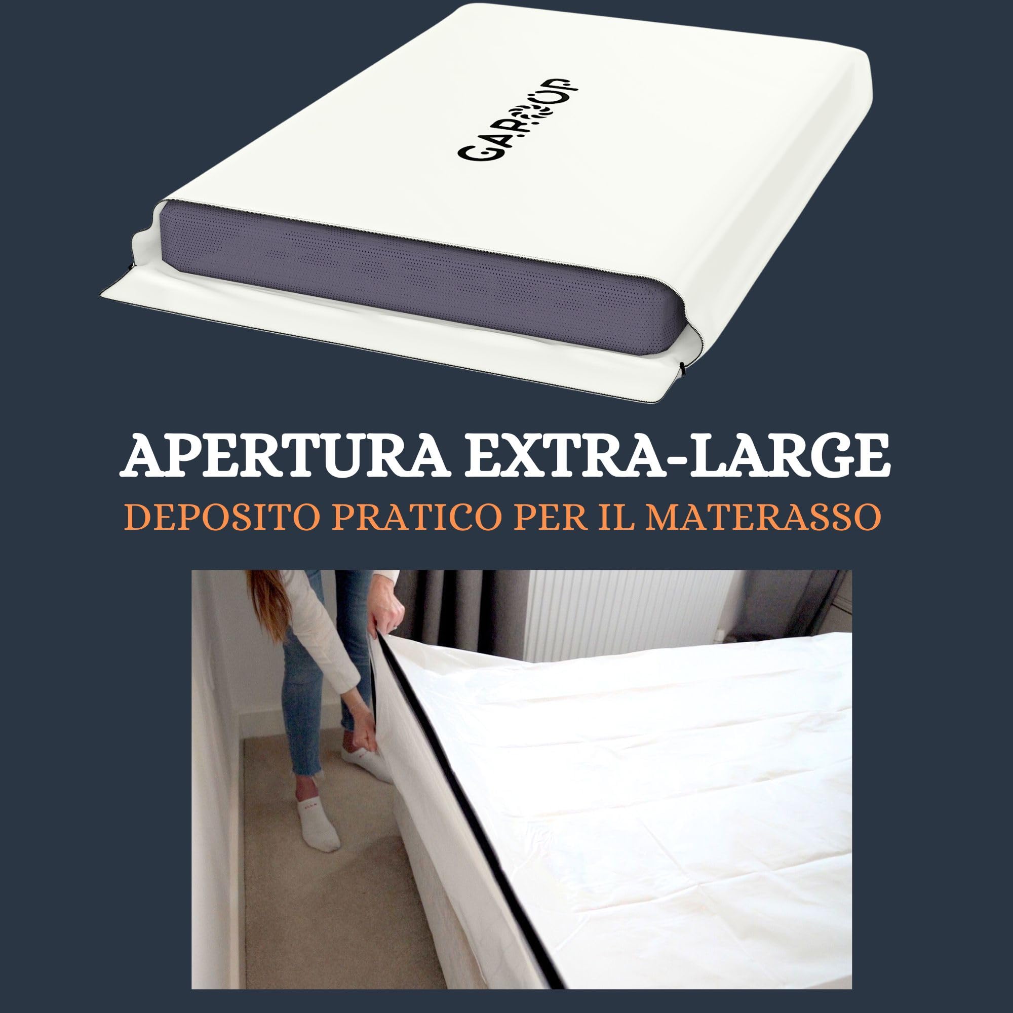 Custodia di protezione e protezione per materasso impermeabile – borsa portaoggetti resistente alle deformazioni, misura ideale per spostare e riporre – in plastica con zip (90 x 200 cm – Set di 2)