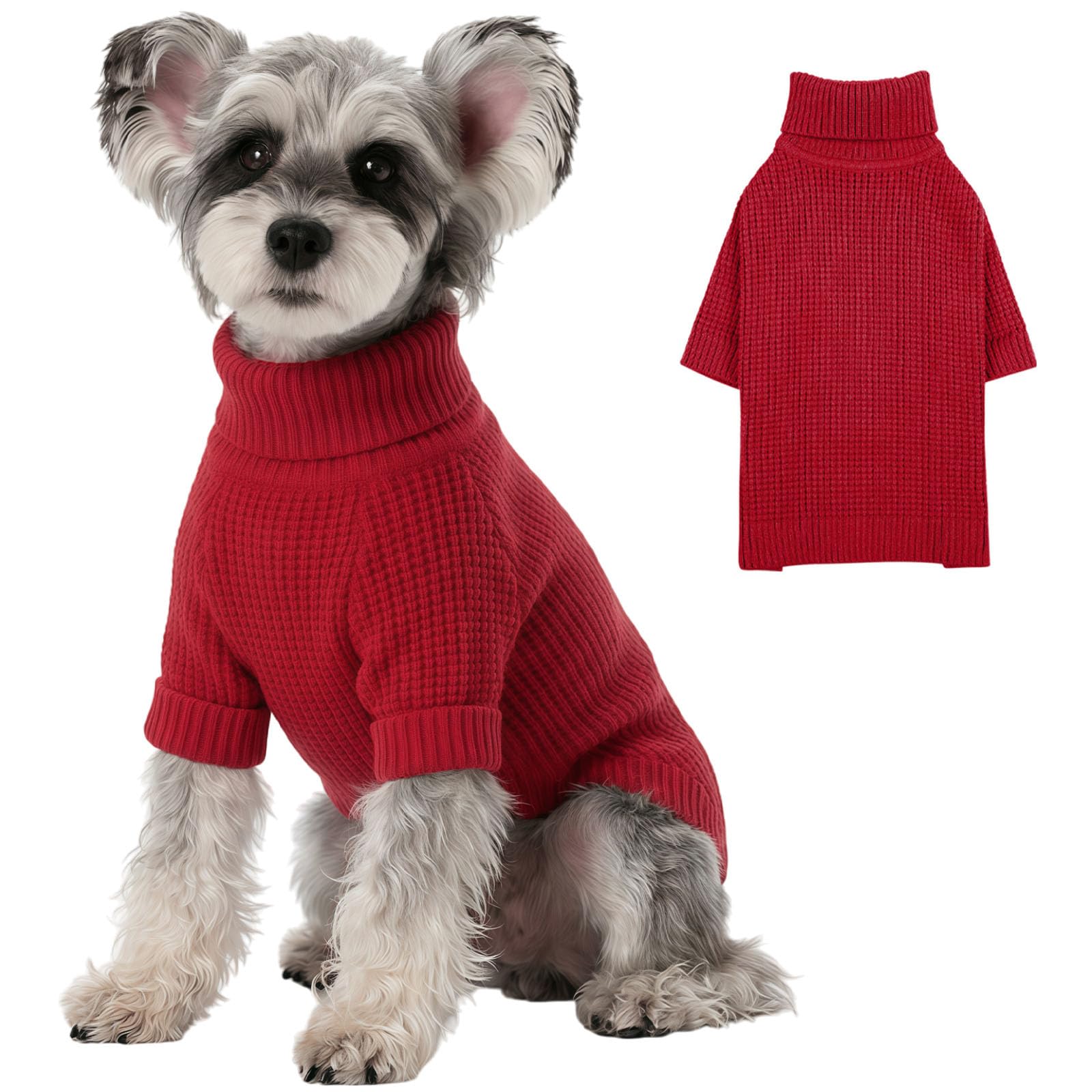 KONVINIT Sweter dla psa średniej wielkości – oddychający sweter dla psa dla buldoga francuskiego i Corgi, długi rękaw z golfem