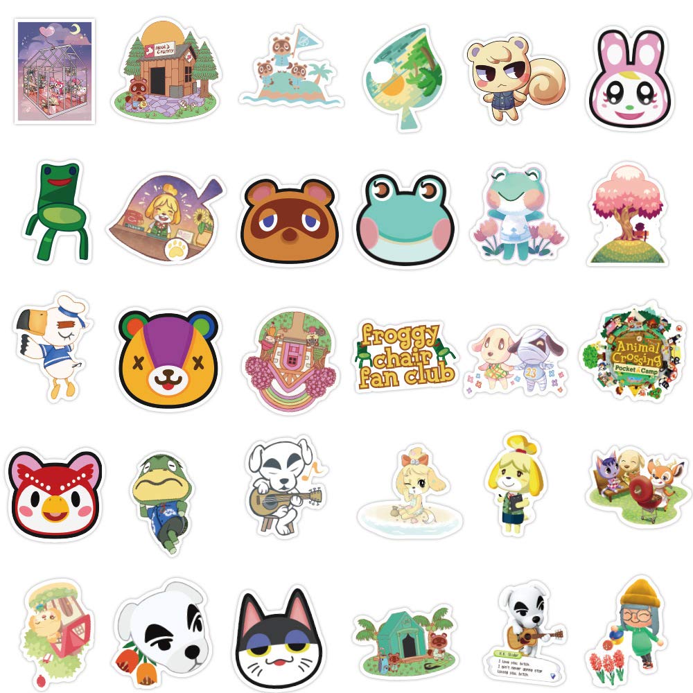 Adesivi Animal Cross 100 pezzi per laptop, paraurti, bottiglie d'acqua, computer, telefono, elmetto, perfetti per adolescenti Ragazza Ragazzo Adulto