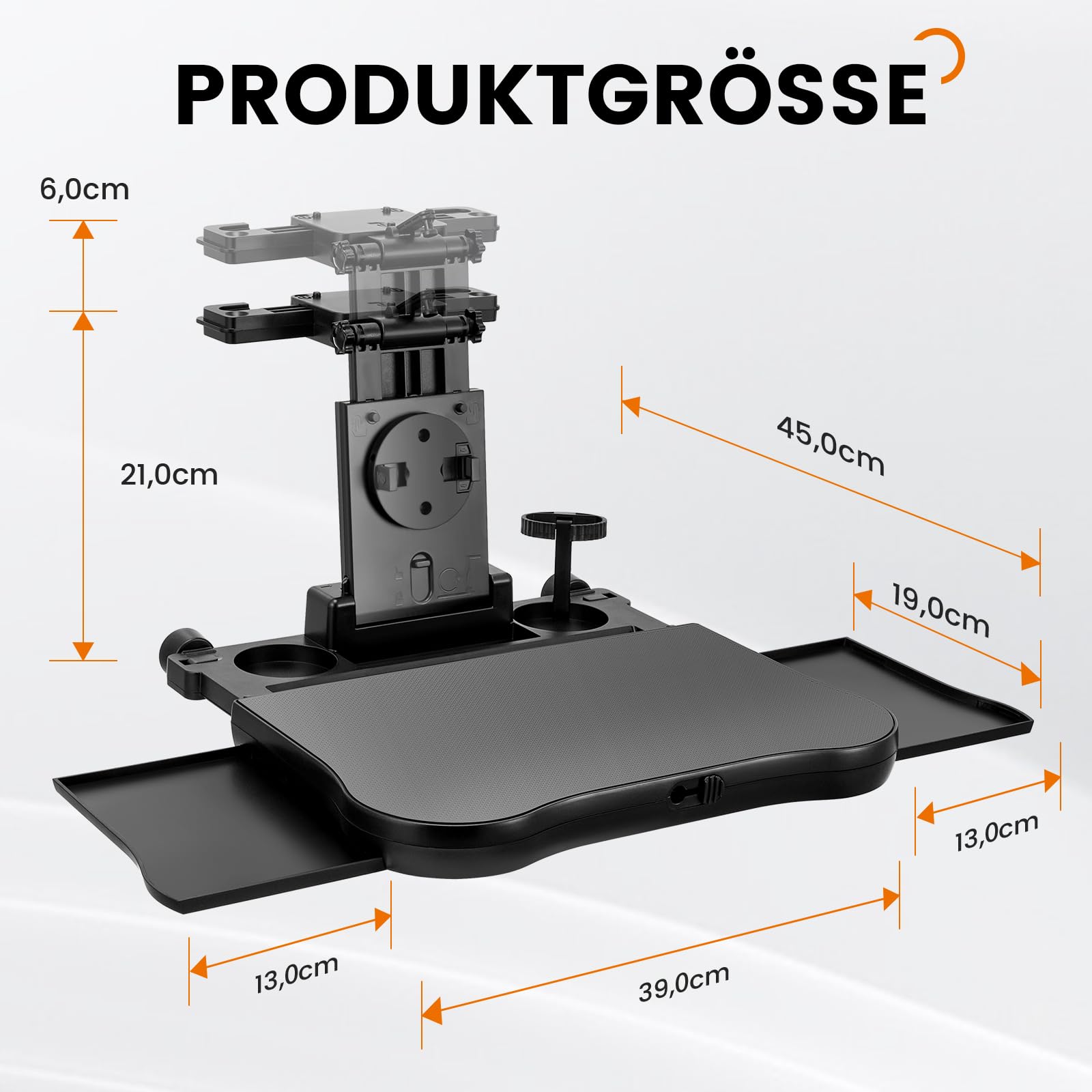 Universal Verstellbarer Autotisch für Rücksitz 20KG Multifunktionaler mit Rutschfester Unterlage