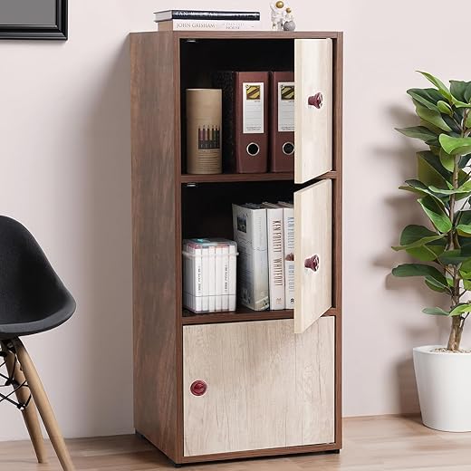 ABOUT SPACE Wooden Cabinet - 3 Tier Walnut 5cm 5 cm