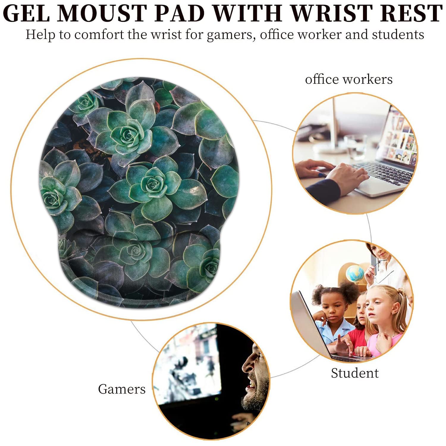 Mr. Pen- Mouse Pad With Wrist Support, Green Ergonomic Mouse Pad, Mouse Pad Wrist...