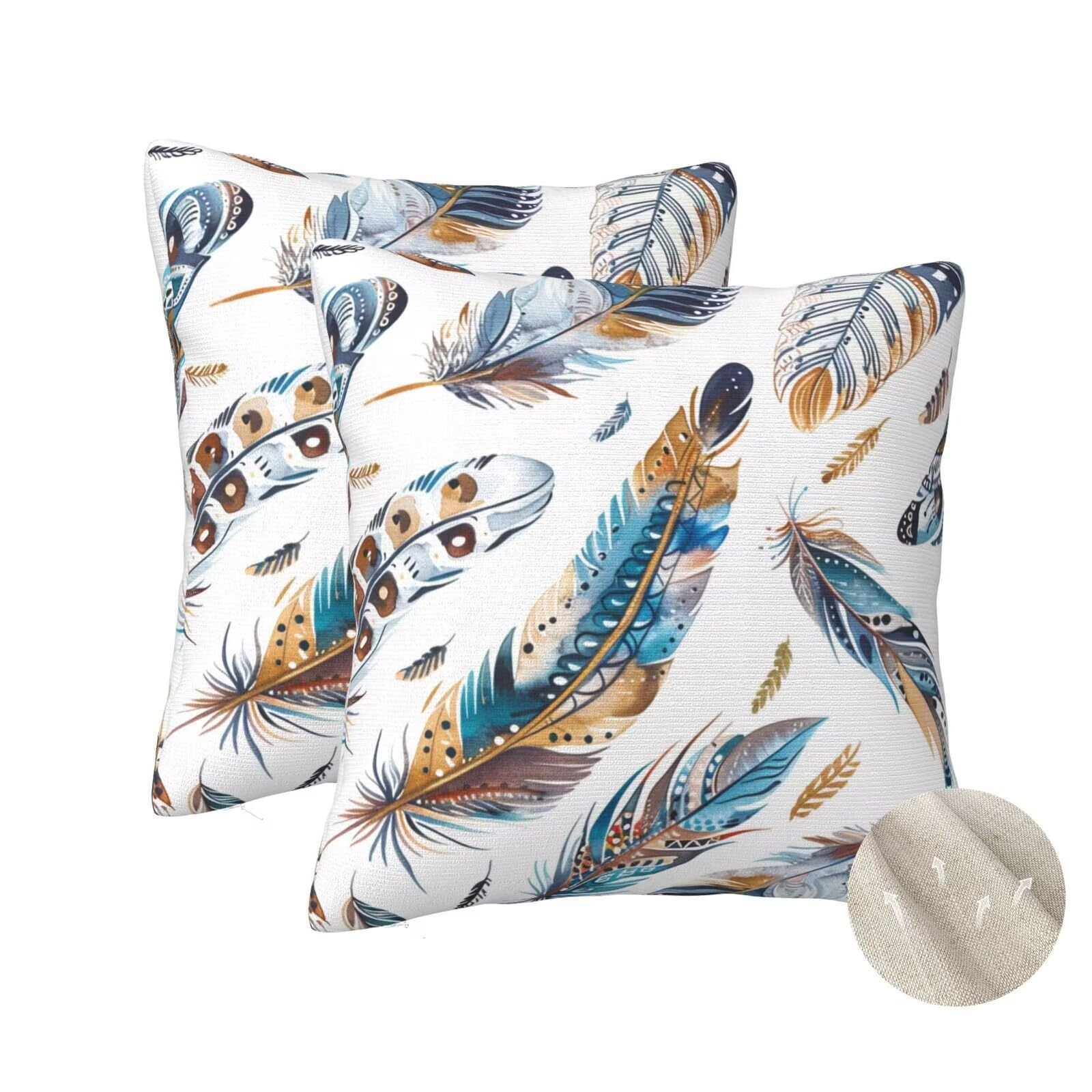 Coussin decoratif salon housse 60x60 de style plumes pour canapé et chambre