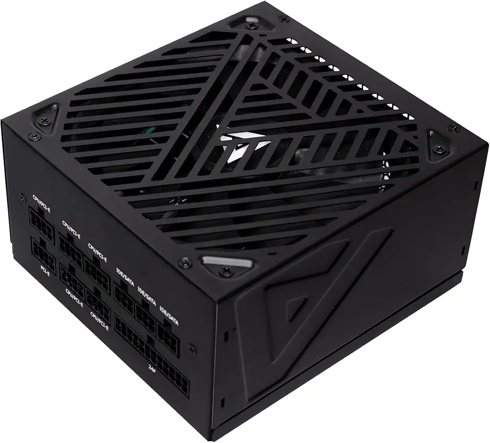 Apevia Fonte de alimentação ATX-SL1000W Soul 1000W totalmente modular compatível com ATX 3.0 e 3.1, conector PCIe 5.1 12V-2x6, ATX Active PFC, design de conversor DC para DC, ventilador silencioso de