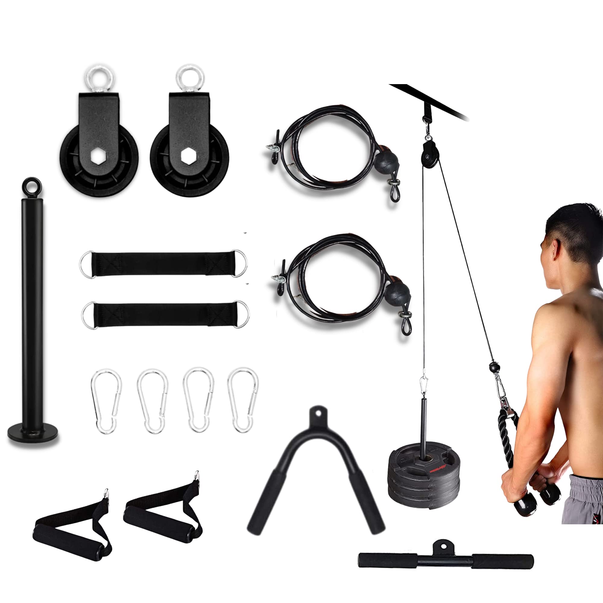 Upgraded LAT Pull Down Cable Machine Attachments Weight Cable Pulley System Gym Weight Loading pin Triceps Exercise equipments with 360° Rotation Portable Gym Pulley capcity up to 100kg (B0B6JRD4R8) Amazon Price History, Amazon Price Tracker