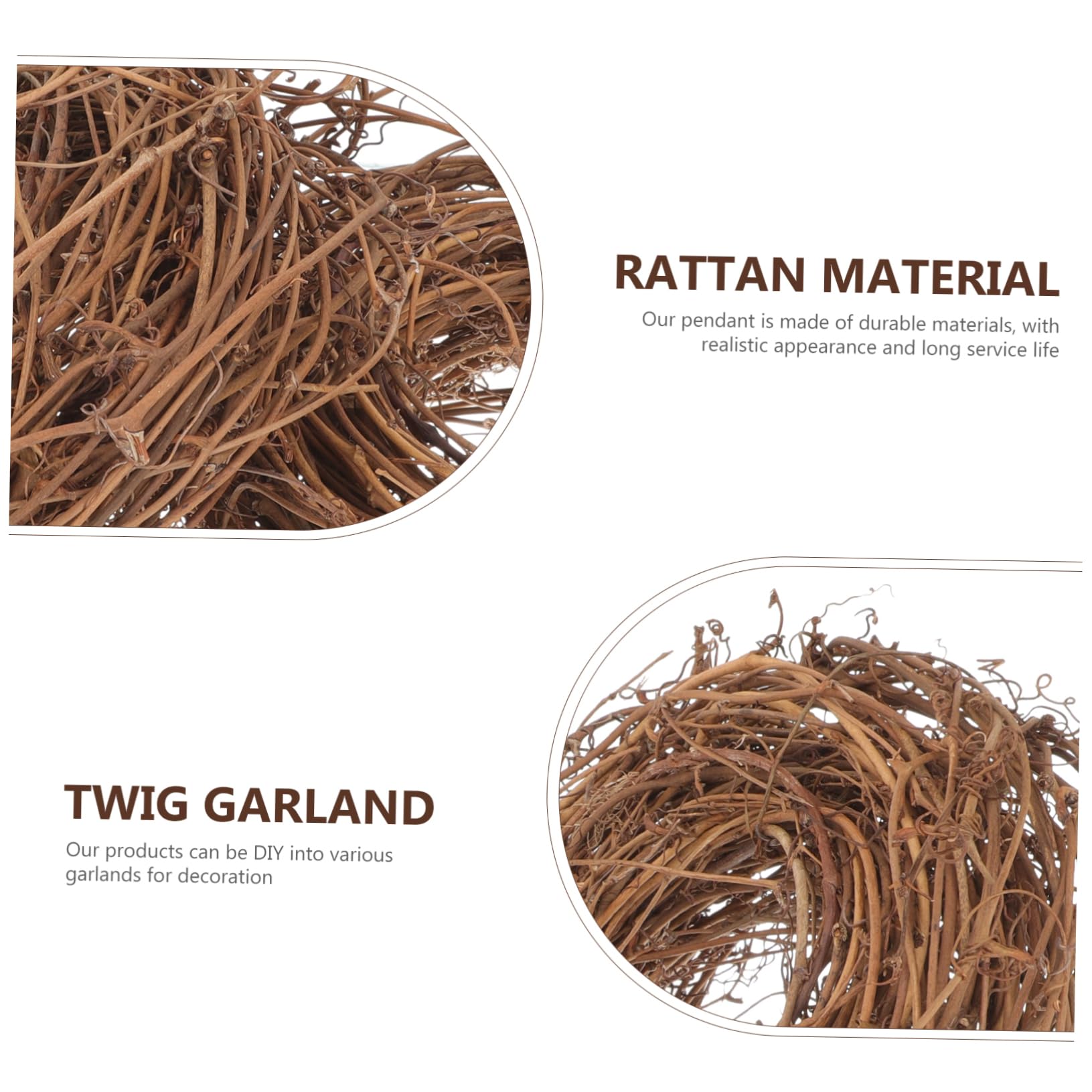 4 Rollen Rattankreis selber Machen DIY Bastelkranz Türkranz selber Machen Stroh Kranz weihnachtsbaumdeko Tannenbaum Dekoration Weihnachtsgirlande natürlicher Weinstock Rattan-Kranz PRETYZOOM