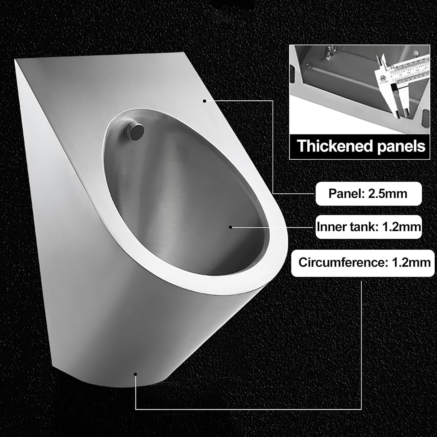Bar Urinals Wall Mounted, Stainless Steel Urinals, Intelligent Induction Design, Urinals for Men Spill Proof, Garage Urinal, Urinals for Men Bathroom