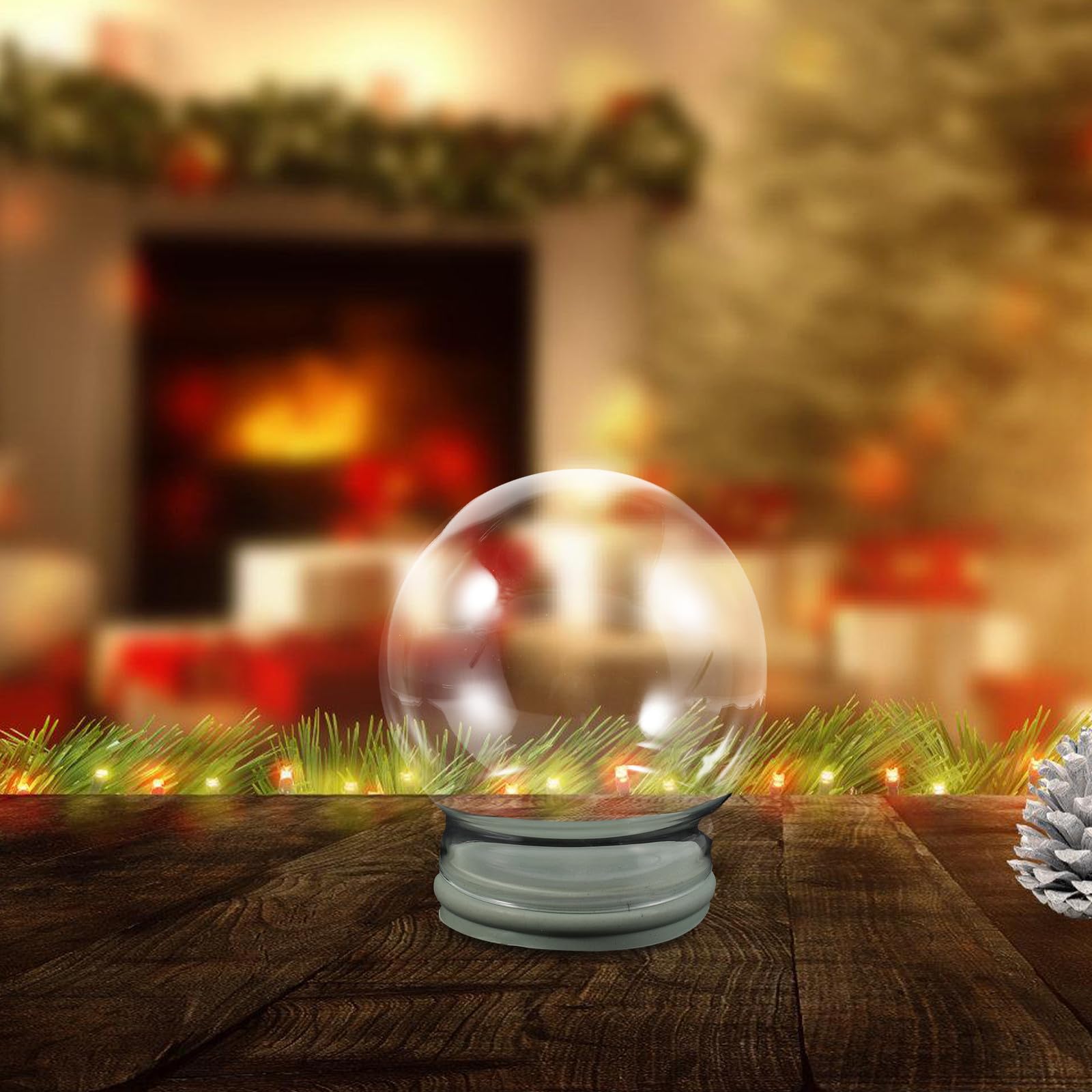 Toyvian 3 Piezas Bola de Nieve Navideña de Vidrio Transparente con Tapa de | Rellenable, Diseño Engrosado, para Manualidades y Decoración Festiva, Uso en Oficinas
