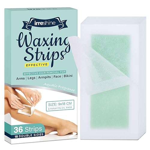 Tiras de cera, tiras de cera para depilación, tiras de cera corporal, depilación de 36 unidades, tamaño grande para cara, piernas, axilas, bikini