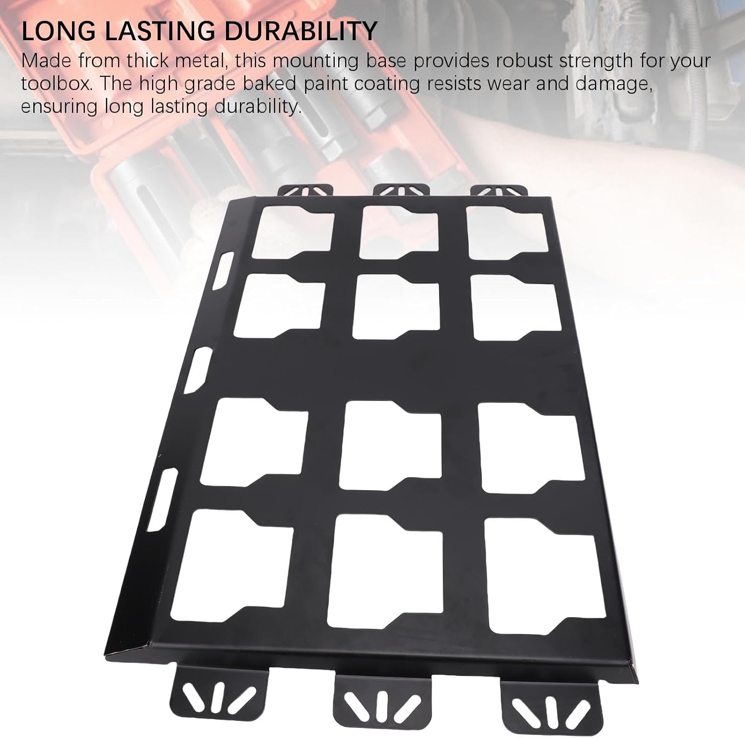 Toolbox Mounting Plaque, Tool Boxes Mounting Plaque for Tool Storage and The Organizational Basic Replacement System for Packaging Boxes (Black)