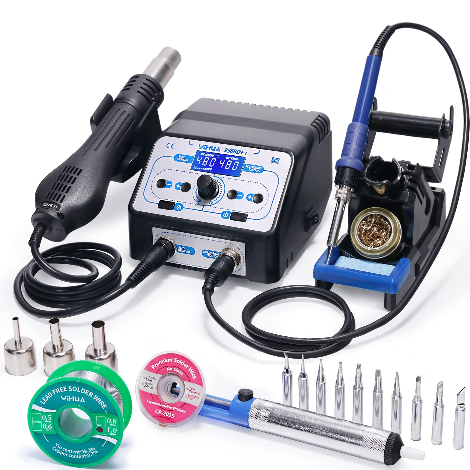 Buy YIHUA 938BD+ I Soldering Iron Station & Hot Air Rework Station 2in