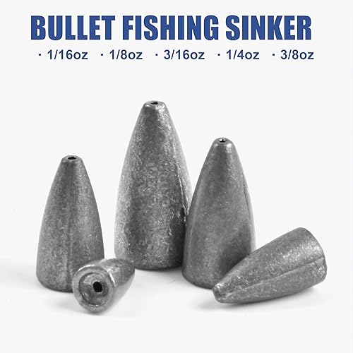 Miniatura 5 de OROOTL Bullet Fishing Weights Sinkers Kit, 2983pcs Worm Weights Assortment Bullet Sinkers Slip Weight for Bass Fishing Texas Rigs Carolina Rig