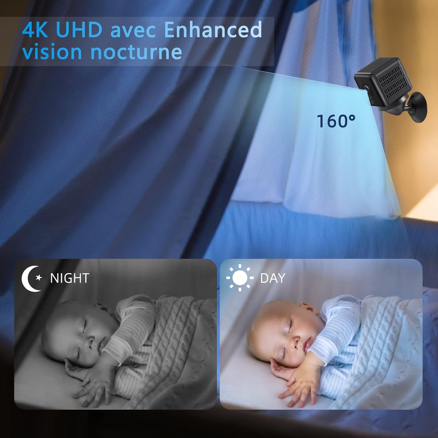 Ebarsenc Mini Spy Camera 4K UHD enhanced night vision