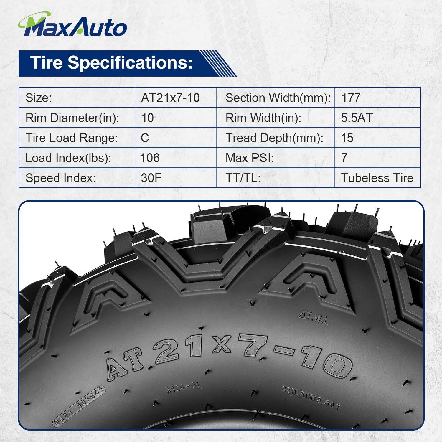 SunF A027 21x7-10 21x7x10 Quad ATV UTV Pneumatici, XC Pneumatici - Foto 12