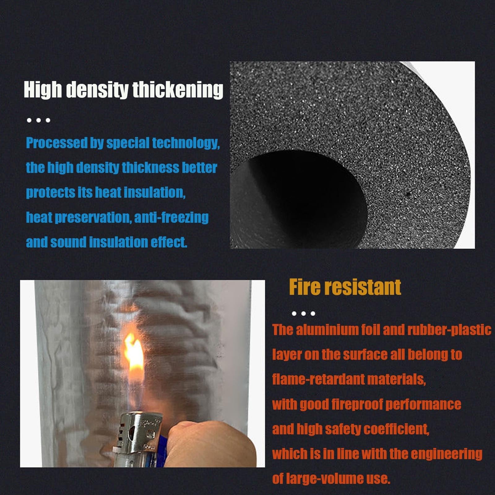 Guaina Isolante In Gomma, Tubo Isolante Antigelo Per Esterni, ID 22-219MM Isolante Per Tubi In Foglio Di Alluminio Autosigillante, Impermeabile, Utilizzato Per Tubi Dell'acqua Fredda E Calda 95CM ( Si