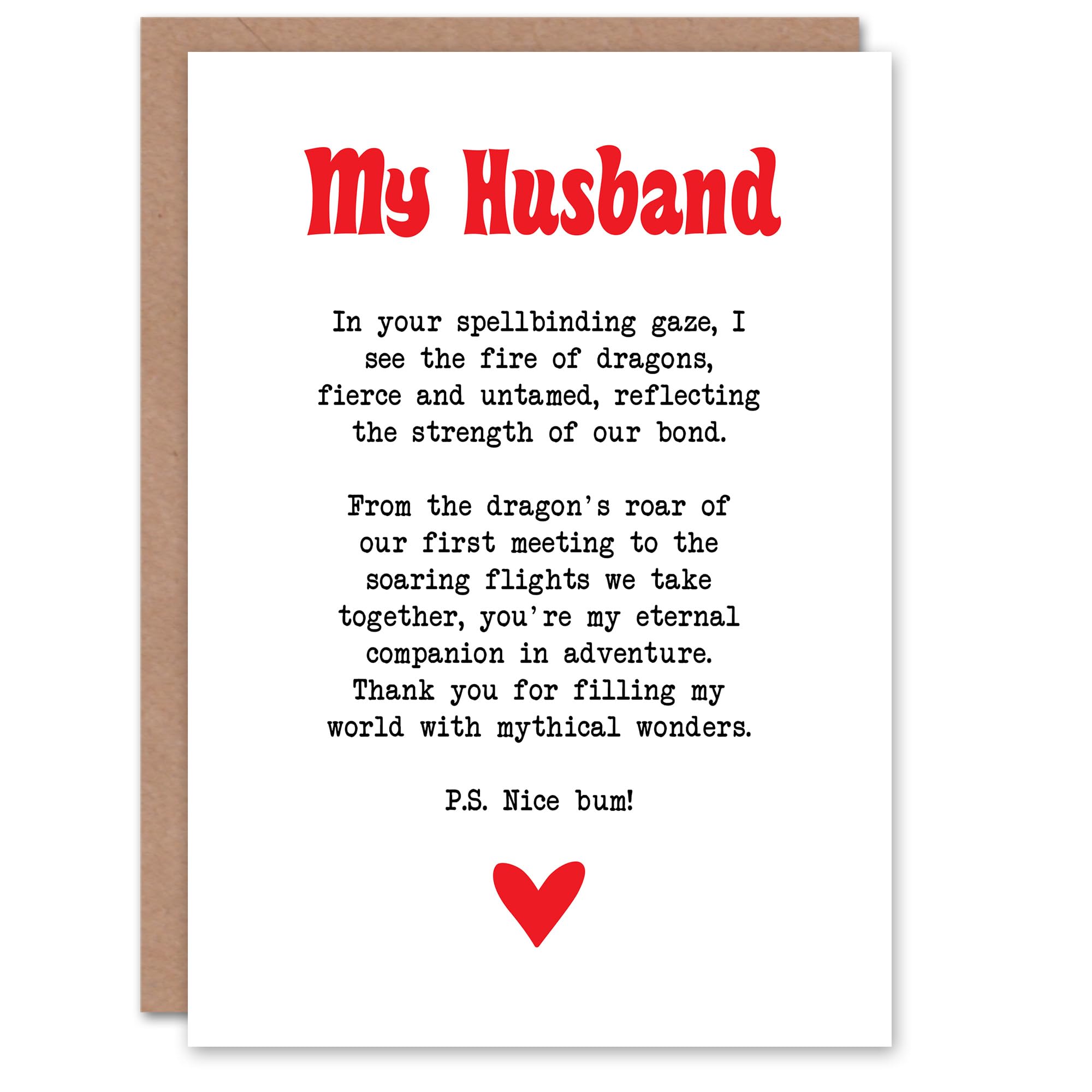 Artery8 Greeting Card Love Poem Role Play Game Nerd Husband Romantic