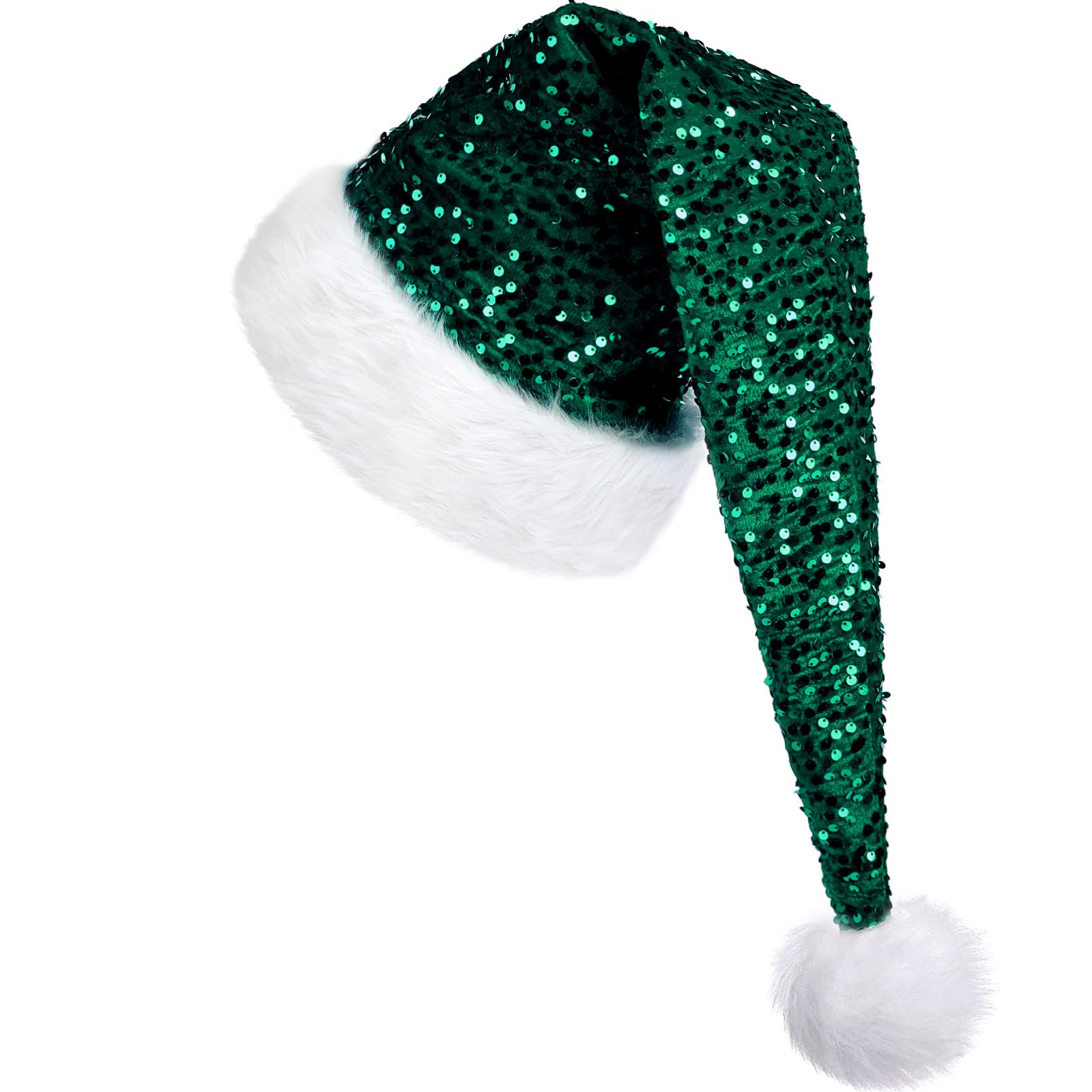 KONVINIT Cappello di Natale per Adulti con paillettes,Caldo Cappelli di Natale, Cappello di Babbo Natale,Cappello X-Mas per Natale Decorativo Cappello Natale Per uomo e donna