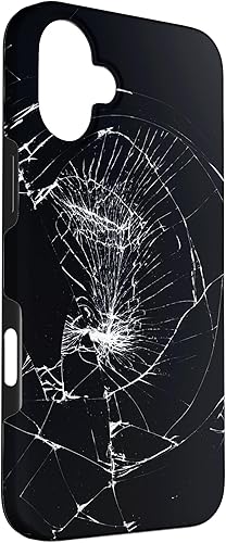 Vista 63 de iPhone 12/12 Pro - Funda negra con diseño roto falso, disuasorio de robo