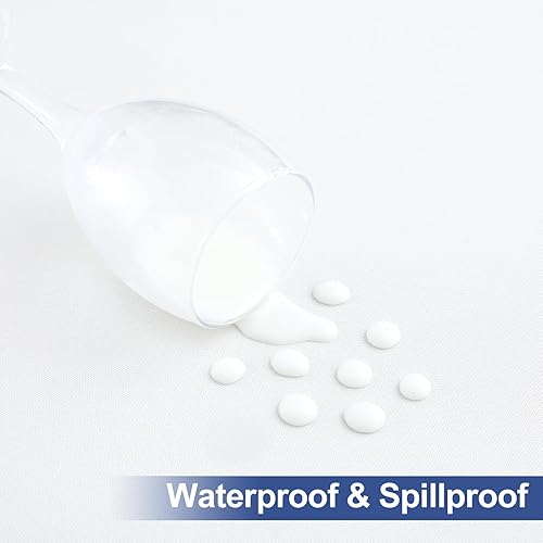 Miniatura 5 de homing Mantel rectangular para mesa, mantel ajustable elástico de poliéster impermeable, se adapta a mesas plegables de 4 pies, protector de mesa