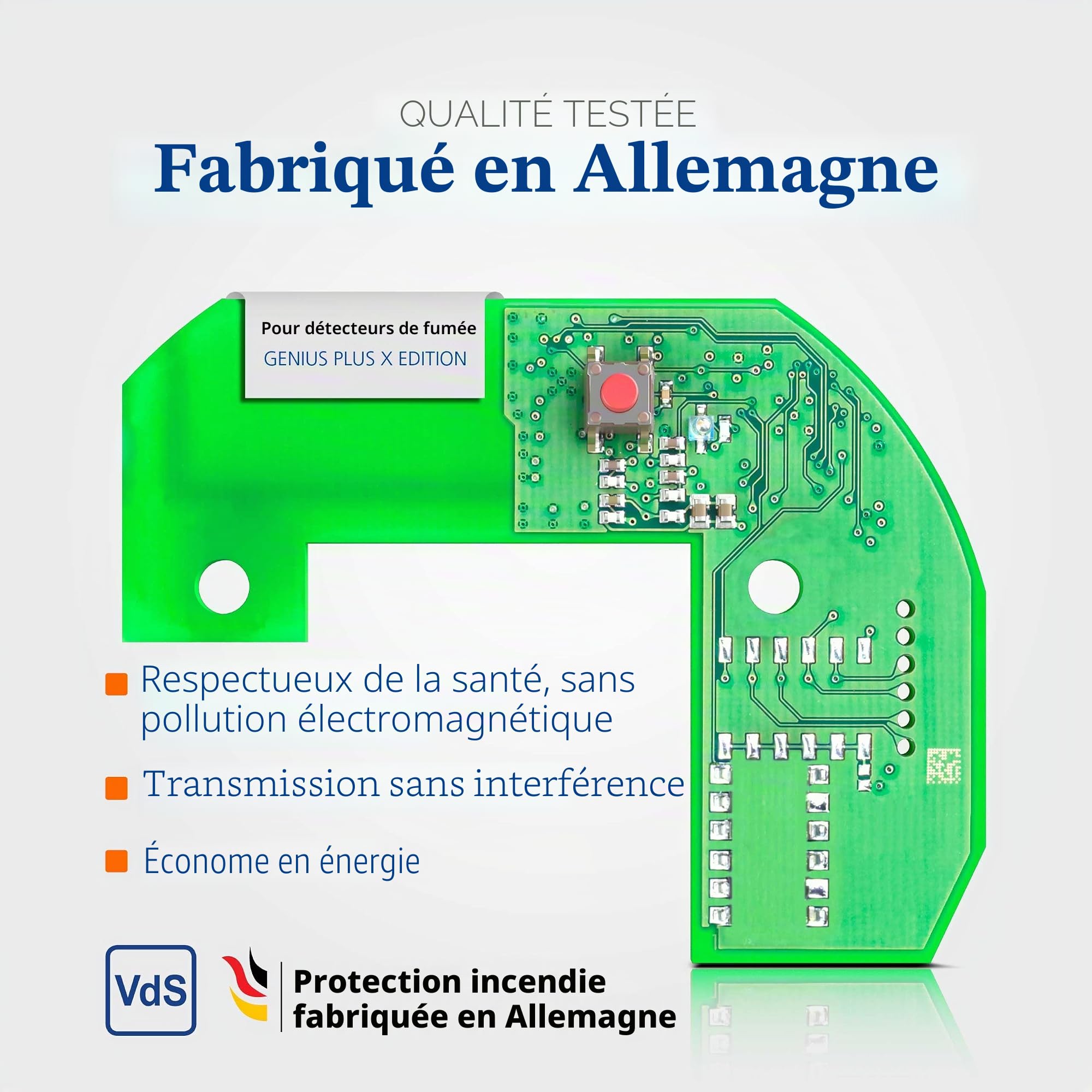 Hekatron Module radio Basis X – Dispositif intelligent sans fil, compatible avec le détecteur de fumée Hekatron Genius Plus X – Pour connecter jusqu'à 20 détecteurs de fumée