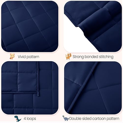 Miniatura 62 de HOSUKKO Manta con peso, manta pesada de unicornio rosa de 3 libras, manta transpirable (36 x 48 pulgadas, 3 libras)