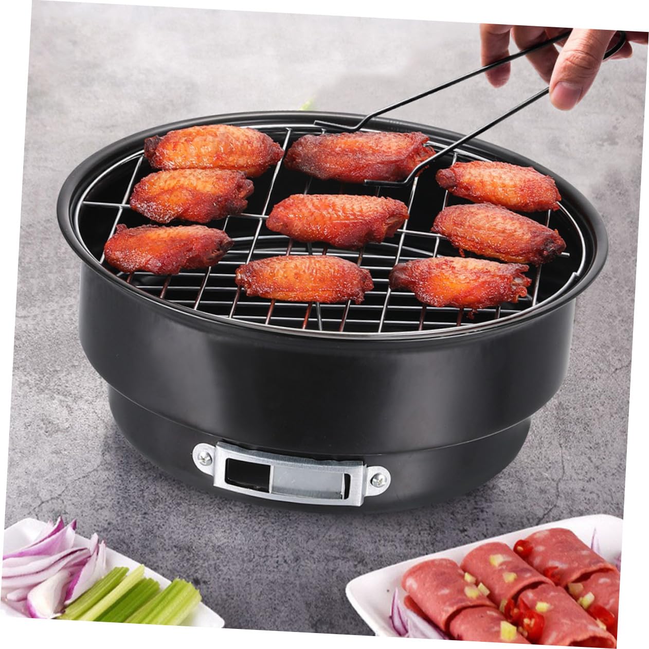 Parrilla de Barbacoa Portátil Desmontable de Acero Inoxidable Negra | Picnic y Senderismo, Diseño Ligero y Fácil de Guardar, Acabado de Fabricación Fina