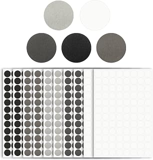 960pcs Self-Adhesive Screw Hole Covers Stickers 15mm Textured PVC Screw Head Covers Caps Stickers for Wood Furniture (10 Sheet,5 Colour)