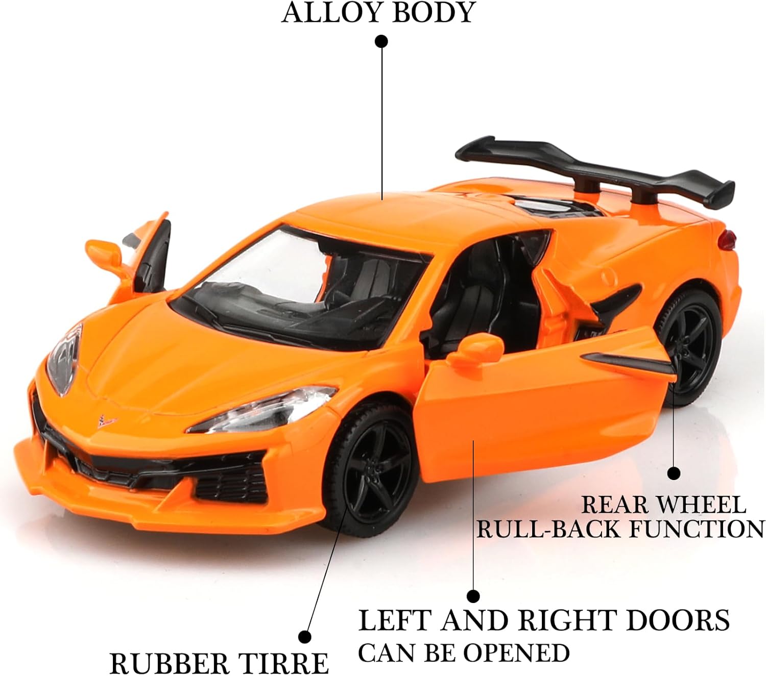 1/36 Scale Chevrolet Corvette C8 Diecast Cars Models,Pull Back Vehicles Chevrolet Corvette Toy Cars,Cars Gifts for Boys Girls