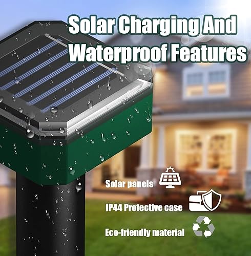 Miniatura 4 de Paquete de 4 repelentes de serpientes para 0utdoors, repelente ultrasónico de serpientes al aire libre, repelente de serpientes para patio potente,